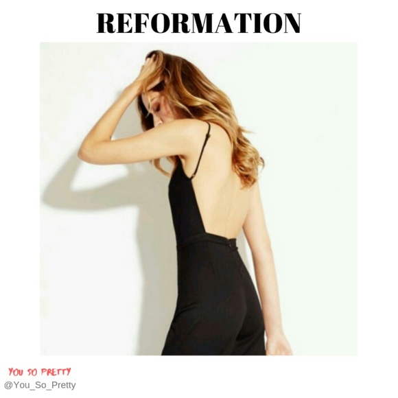 REFORMATION BACKLESS WIDE LEGGED LUIGI JUMPSUIT - Picture 2 of 6